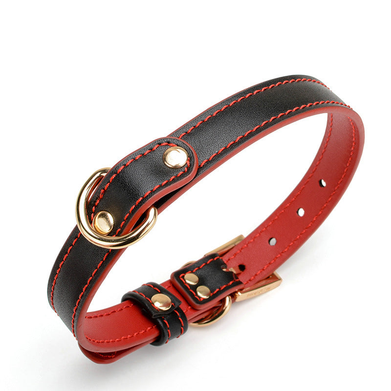 Velvet Bond Leather Collar and Leash Set