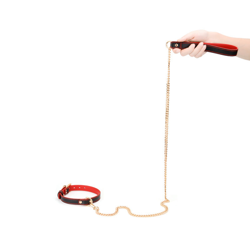 Velvet Bond Leather Collar and Leash Set