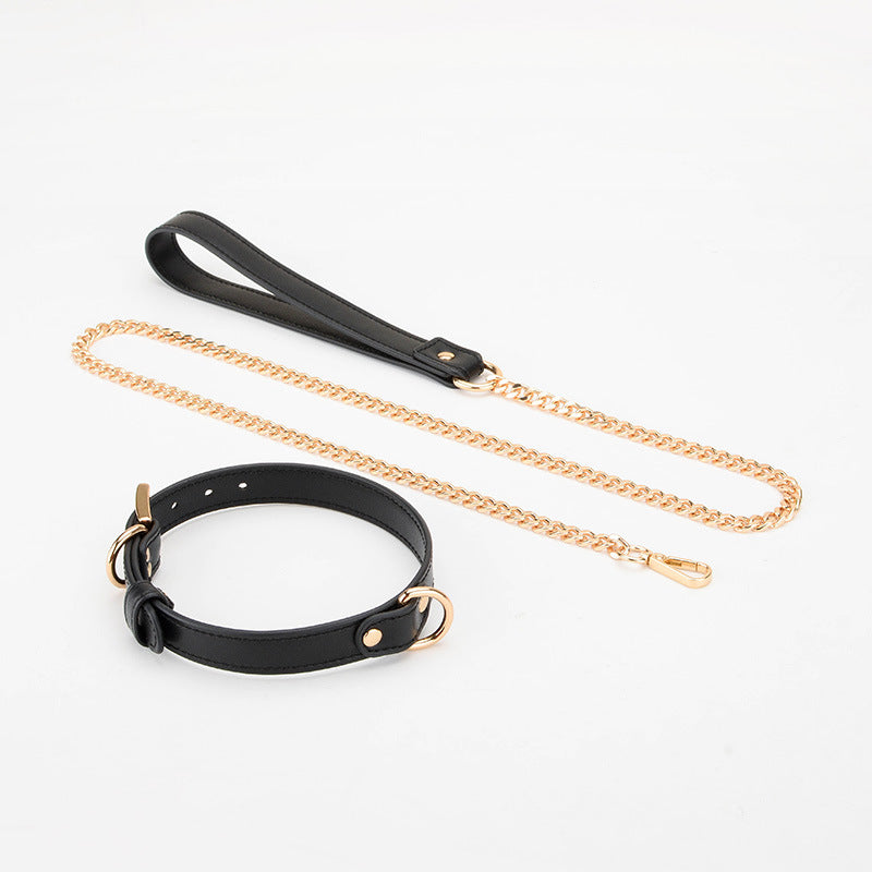 Velvet Bond Leather Collar and Leash Set