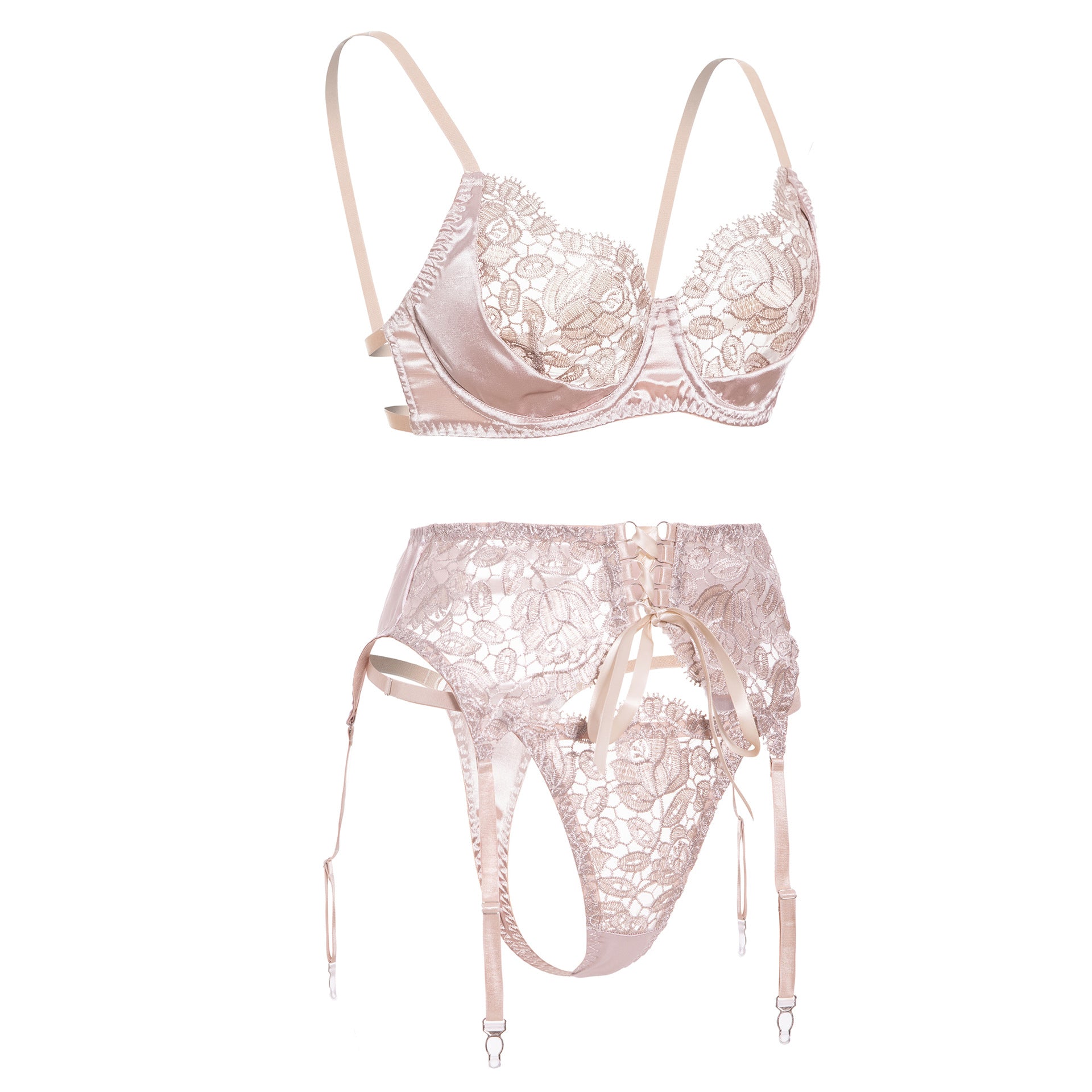 Completo Intimo Iridescent Elegance in Pizzo e Satin ADEA