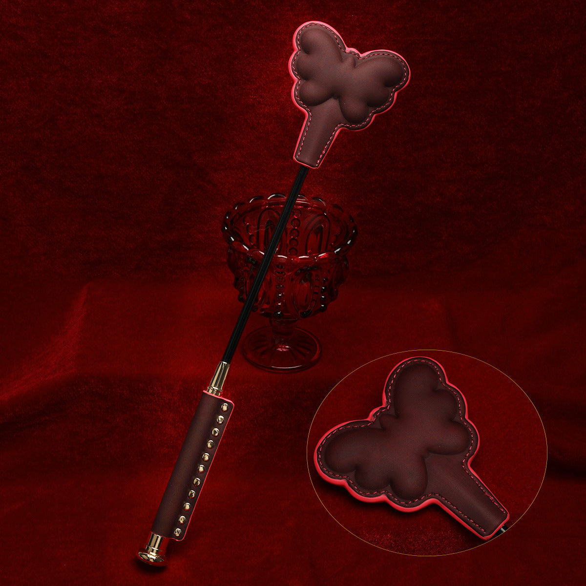 Crimson Flame Whip Set – Crop Butterfly &amp; Kiss Paddle