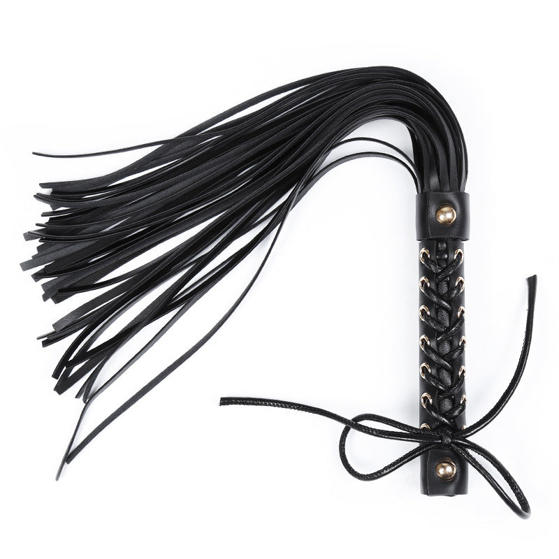 Midnight Lure – Faux Leather Whip with Lace-Up Handle