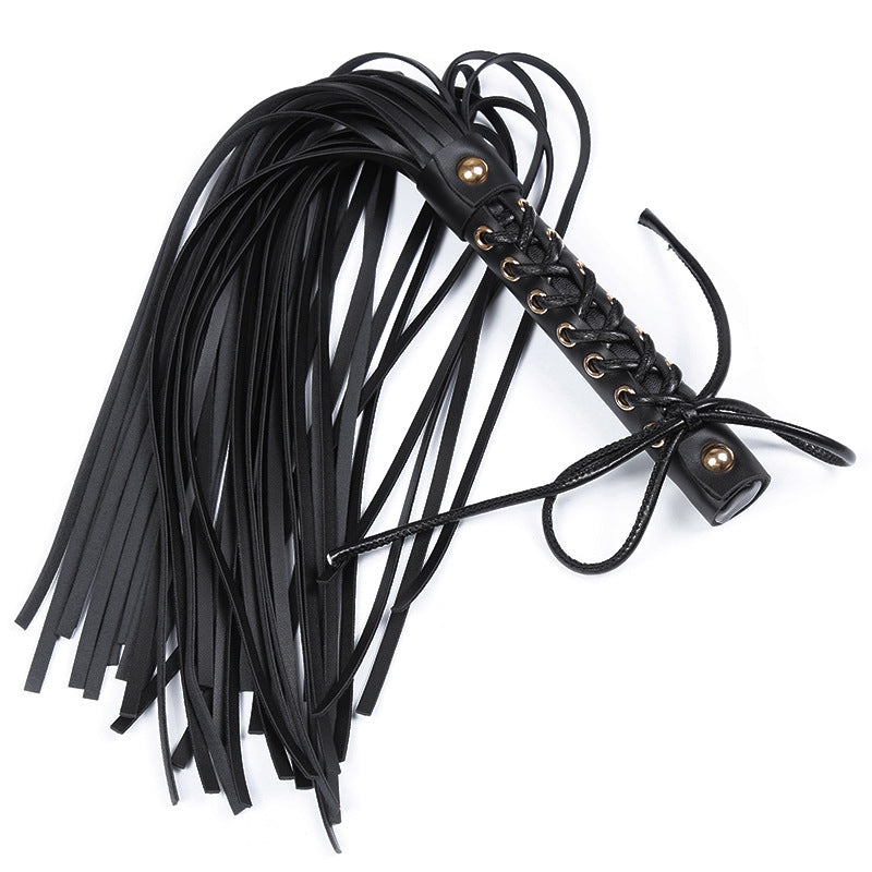 Midnight Lure – Faux Leather Whip with Lace-Up Handle