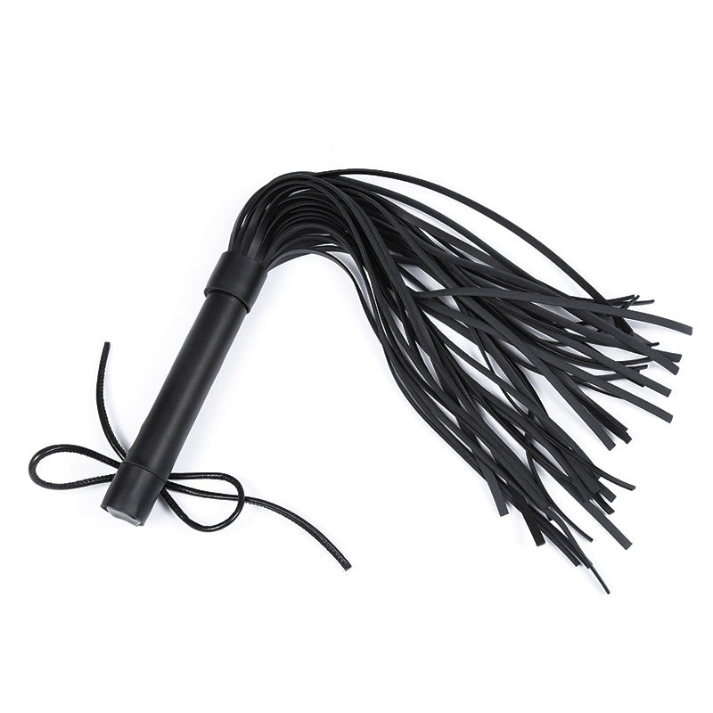 Midnight Lure – Faux Leather Whip with Lace-Up Handle