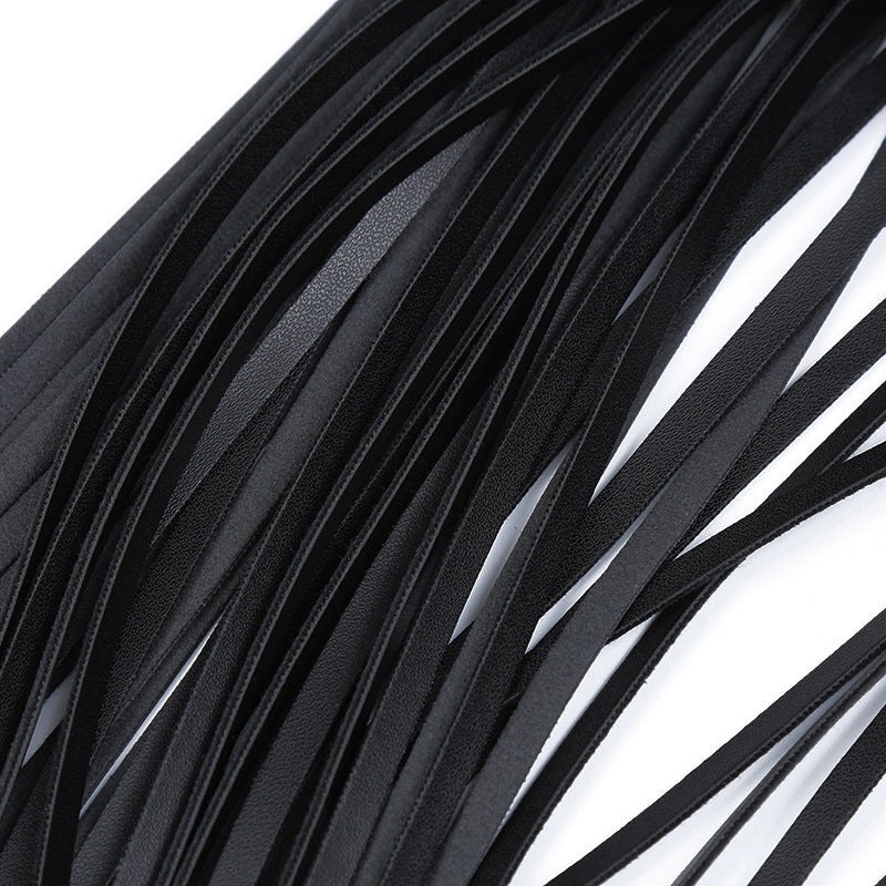 Midnight Lure – Faux Leather Whip with Lace-Up Handle