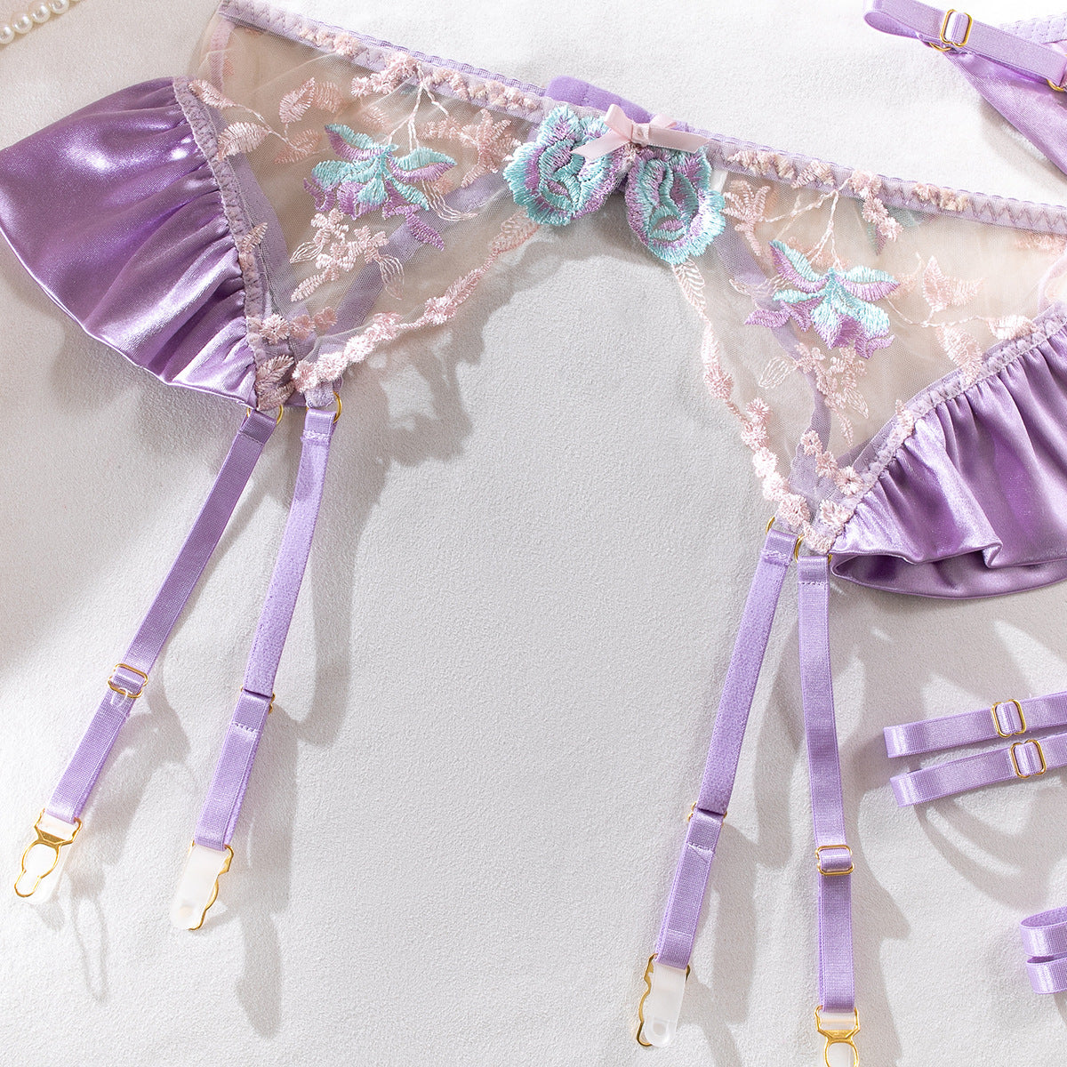 Set Lingerie in Pizzo e Raso Ricamato – Honeymoon Edition ADEA