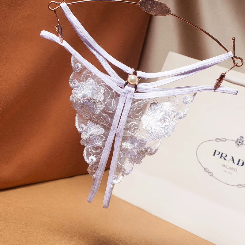 Slip Aperto Pearl Elegance in Pizzo Ricamato ADEA