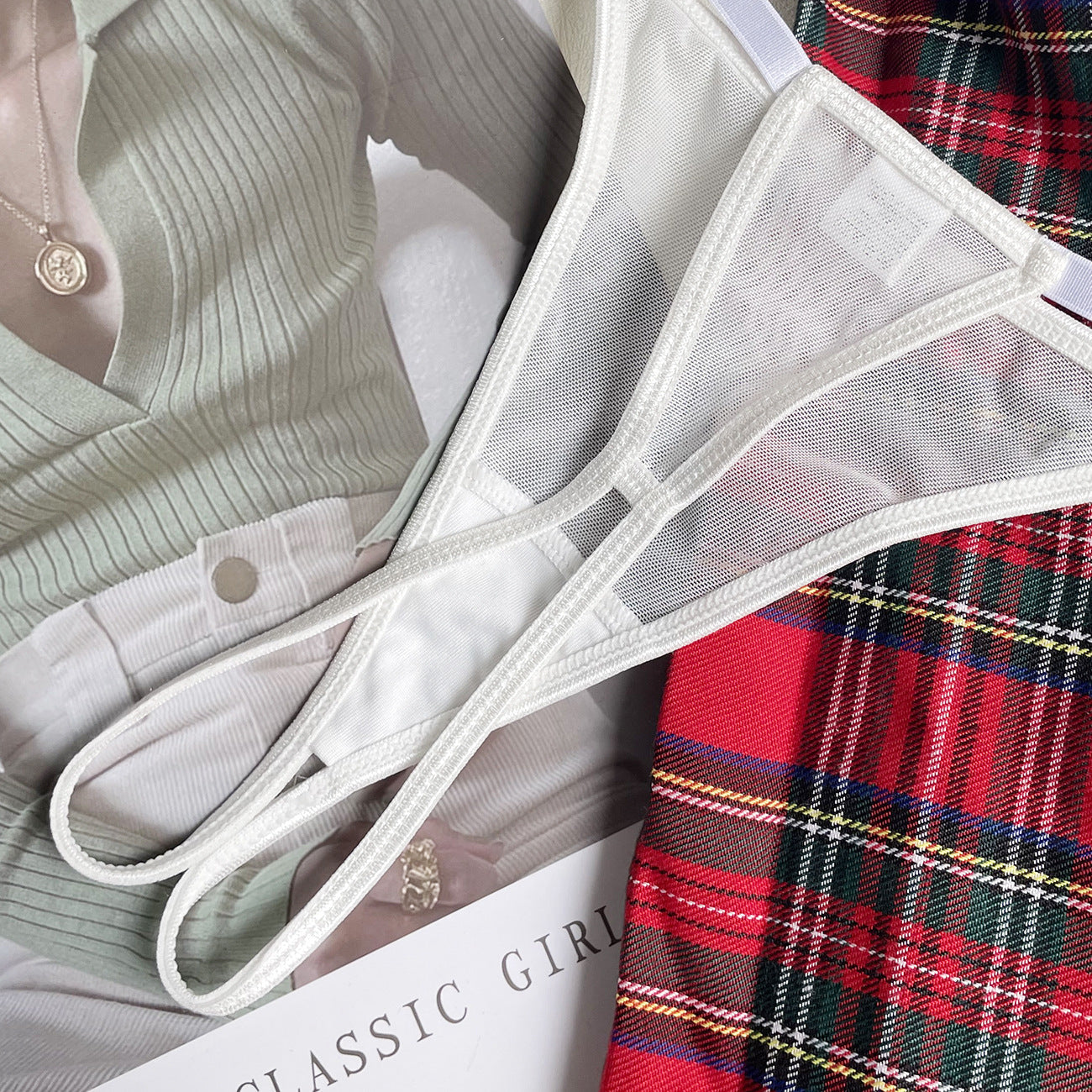 Completo Plaid Seduction in Tulle Trasparente ADEA