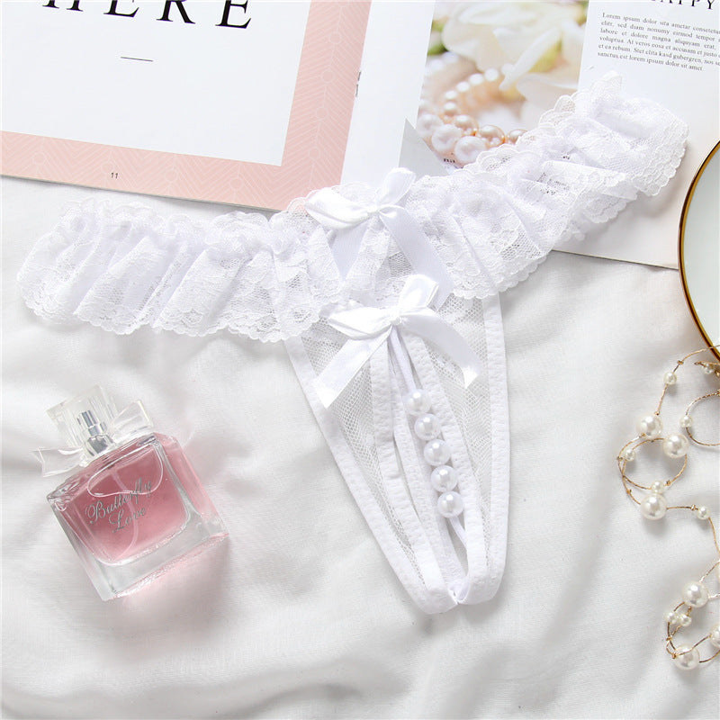 Perizoma Aperto con Perle e Rouches in Pizzo ADEA