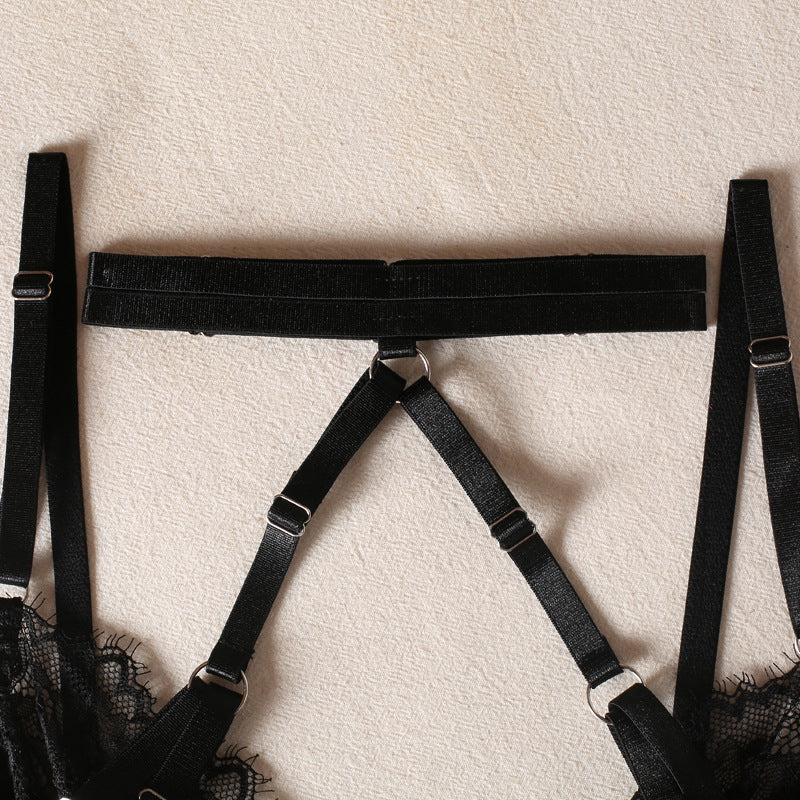 Completo Lingerie Noir Elegance in Pizzo Raschel ADEA