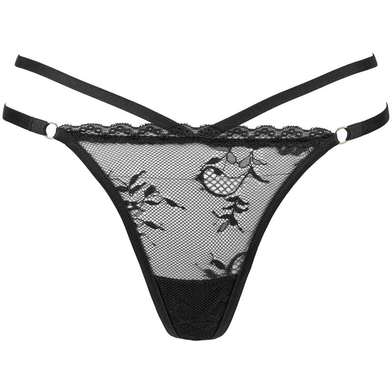 Completo intimo 2 pezzi in pizzo floreale nero