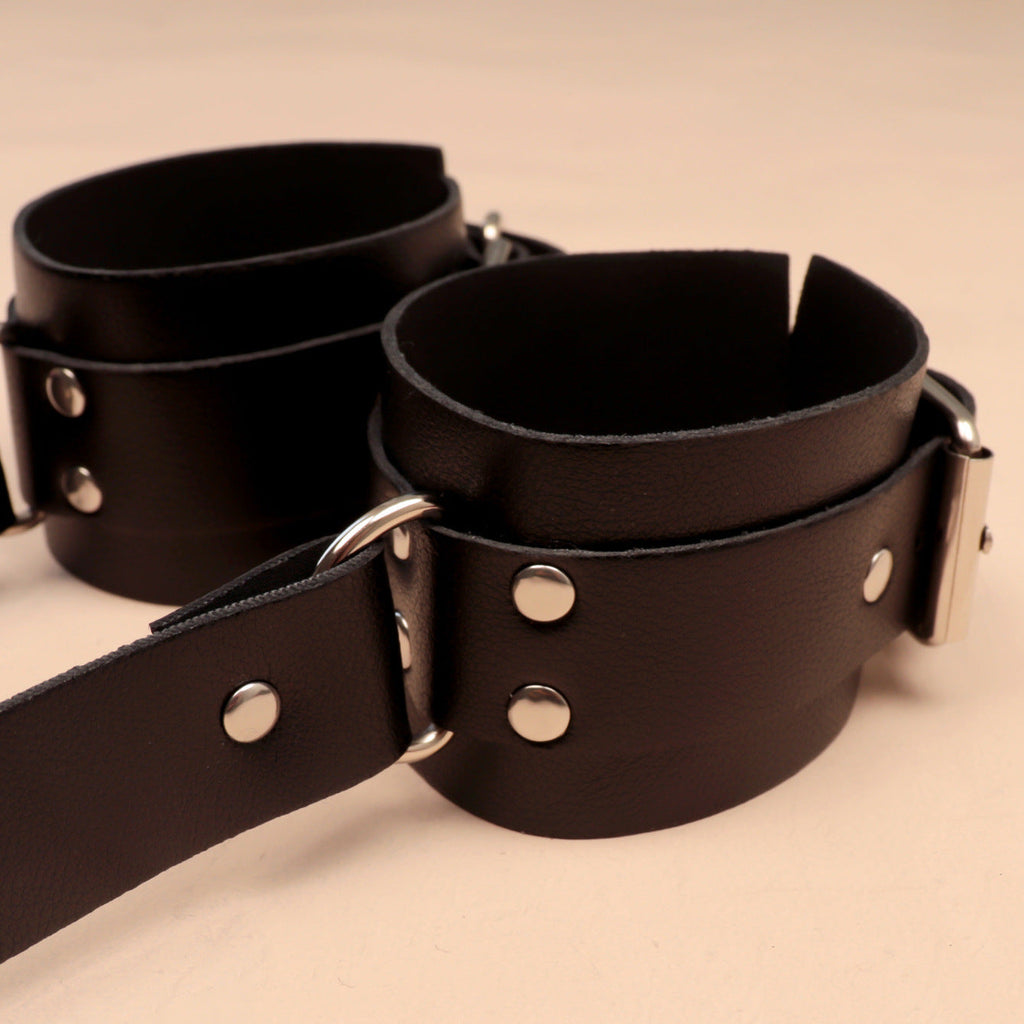Belt with faux leather cuffs