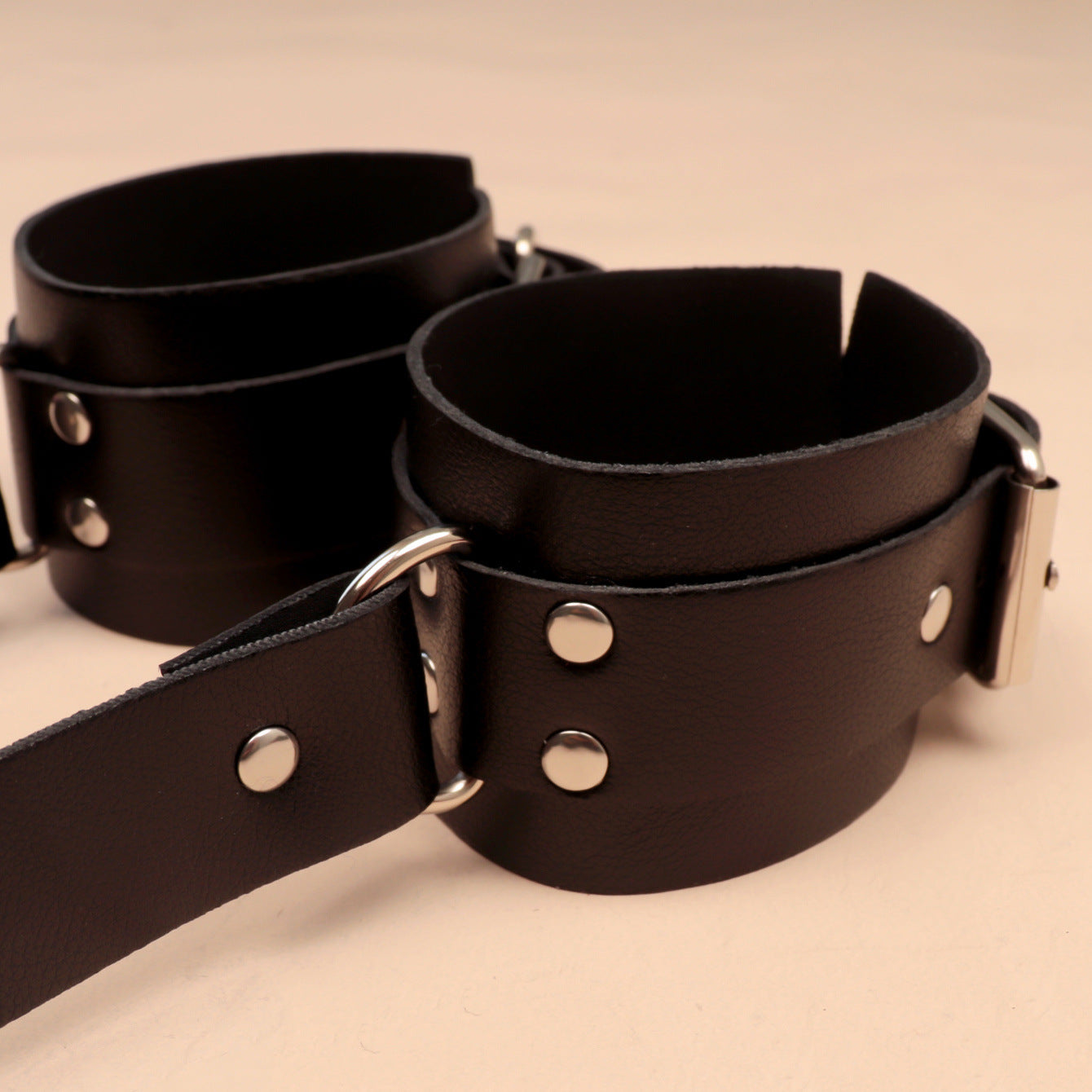 Belt with faux leather cuffs