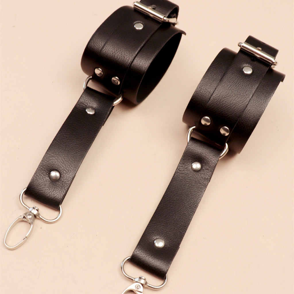Belt with faux leather cuffs