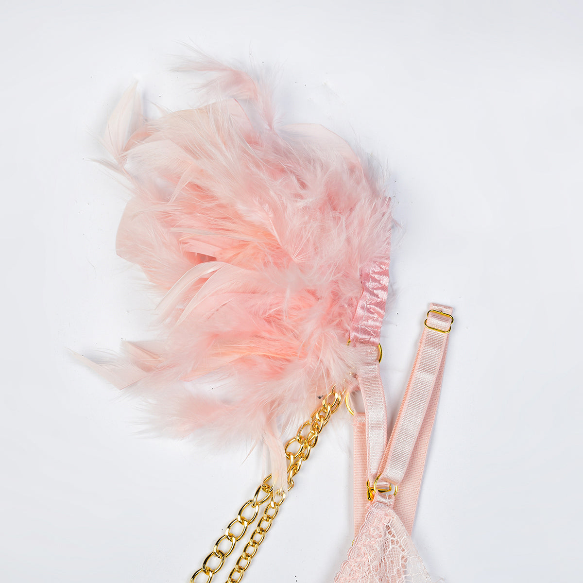 Feathered Elegance Luxury Lace Lingerie Set