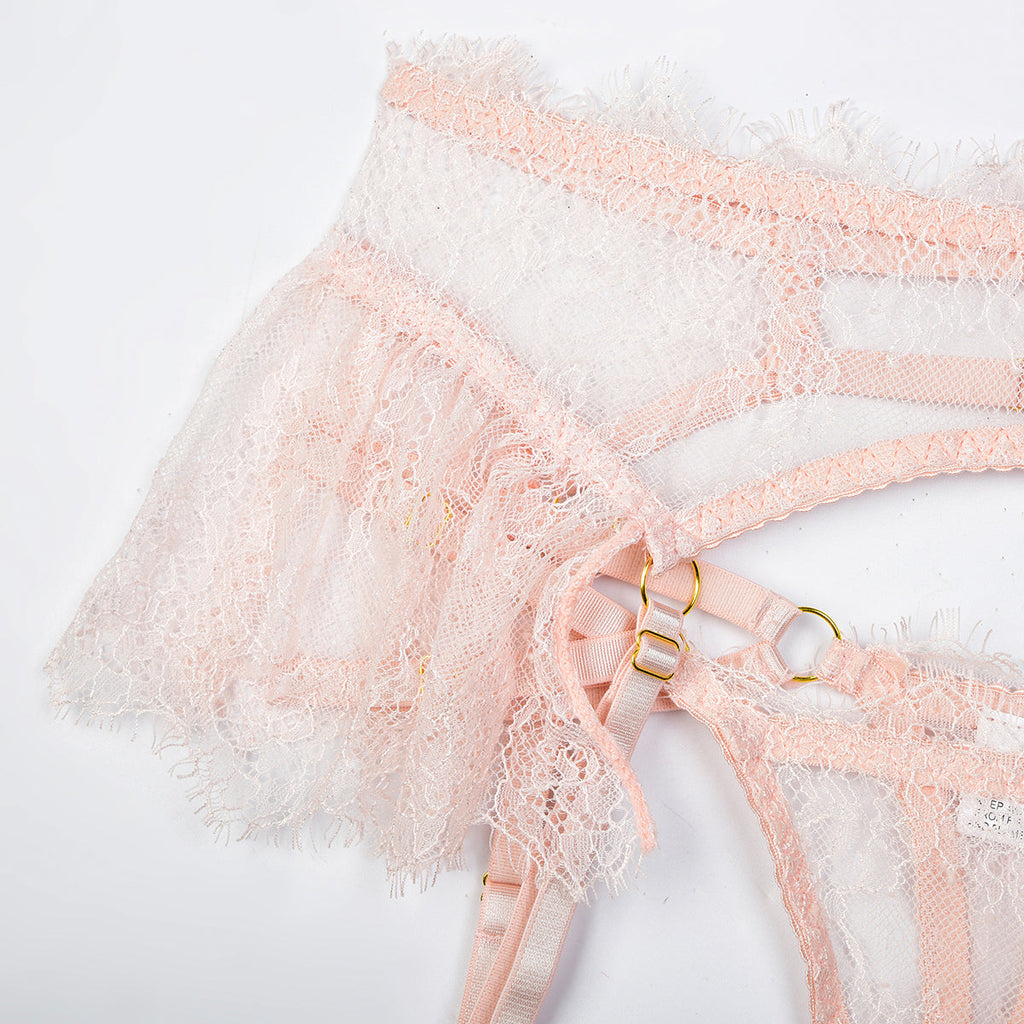 Completo intimo di lusso in pizzo Feathered Elegance
