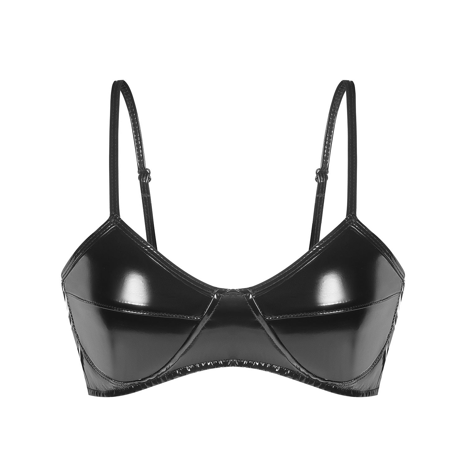 Reggiseno in pelle verniciata Glossy Elegance