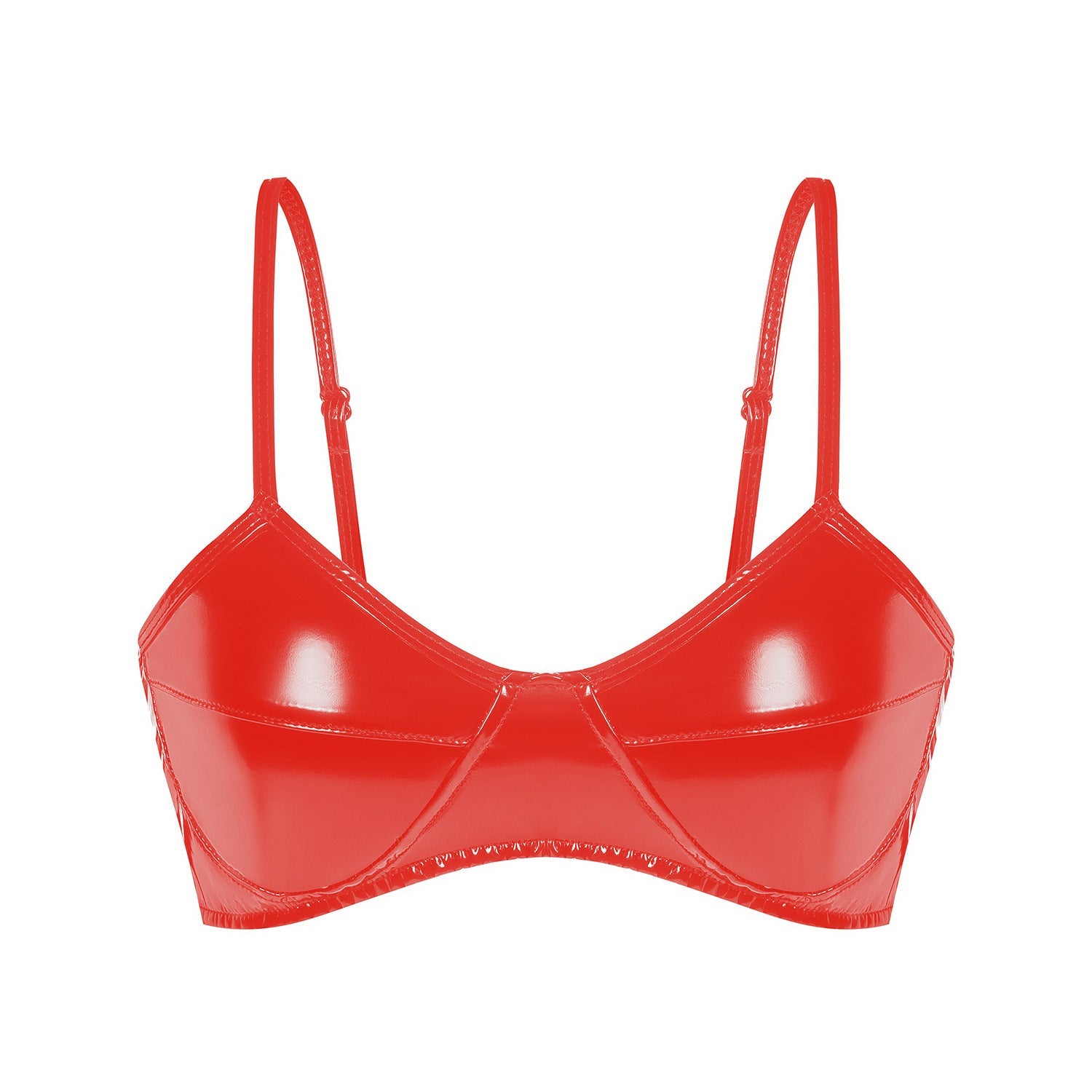 Reggiseno in pelle verniciata Glossy Elegance