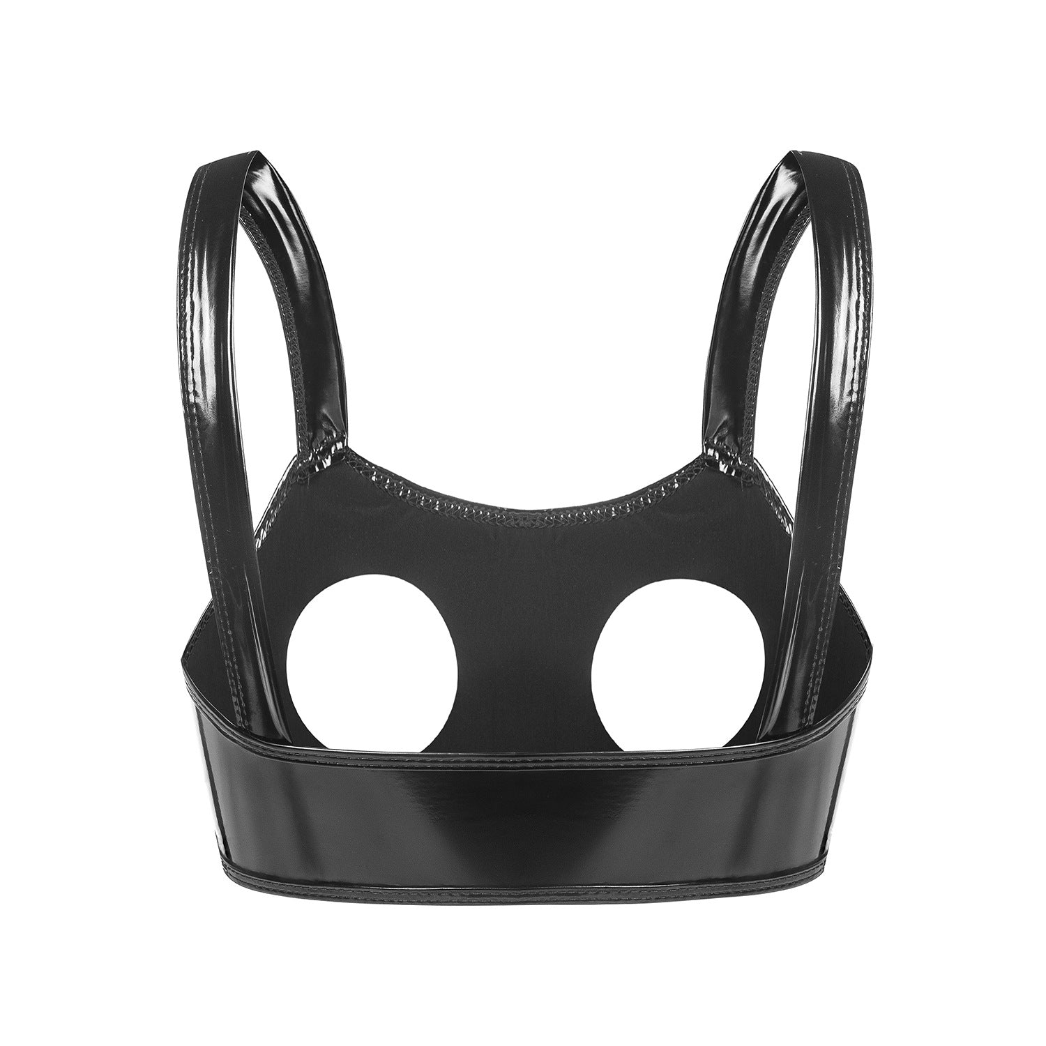 Reggiseno in pelle verniciata con cutout lucido Temptation