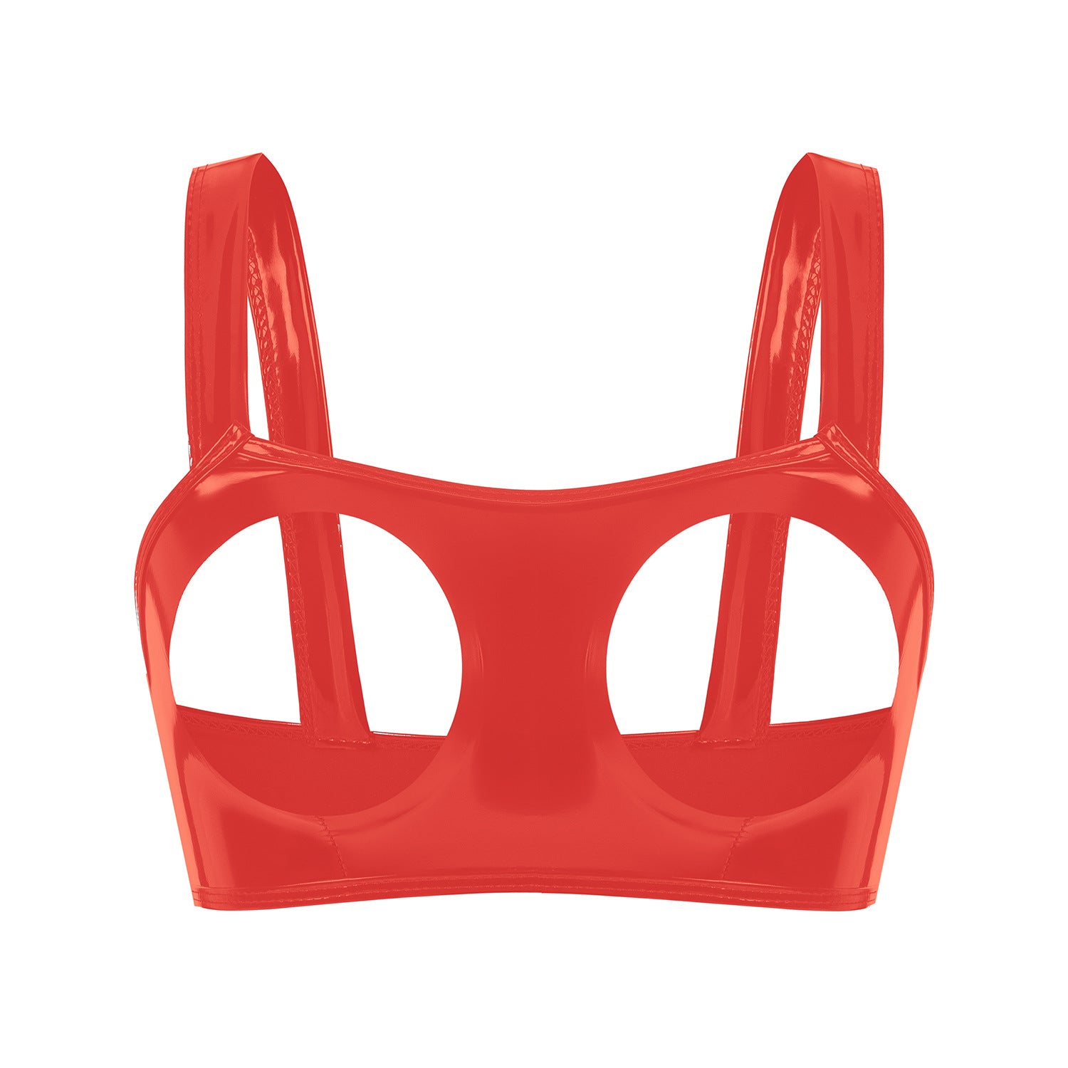 Reggiseno in pelle verniciata con cutout lucido Temptation