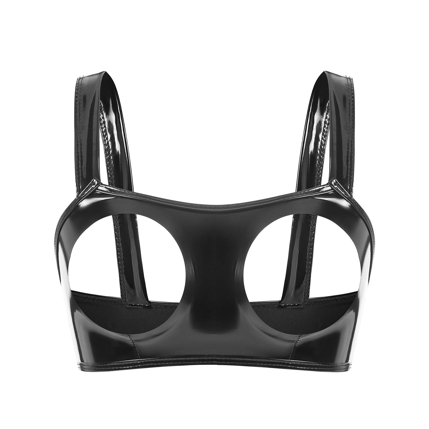 Reggiseno in pelle verniciata con cutout lucido Temptation