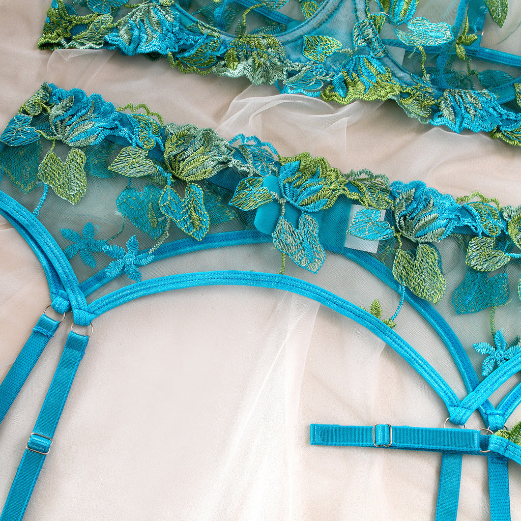 Completo Lingerie Ricamato 3 Pezzi Verdant Bloom Allure ADEA