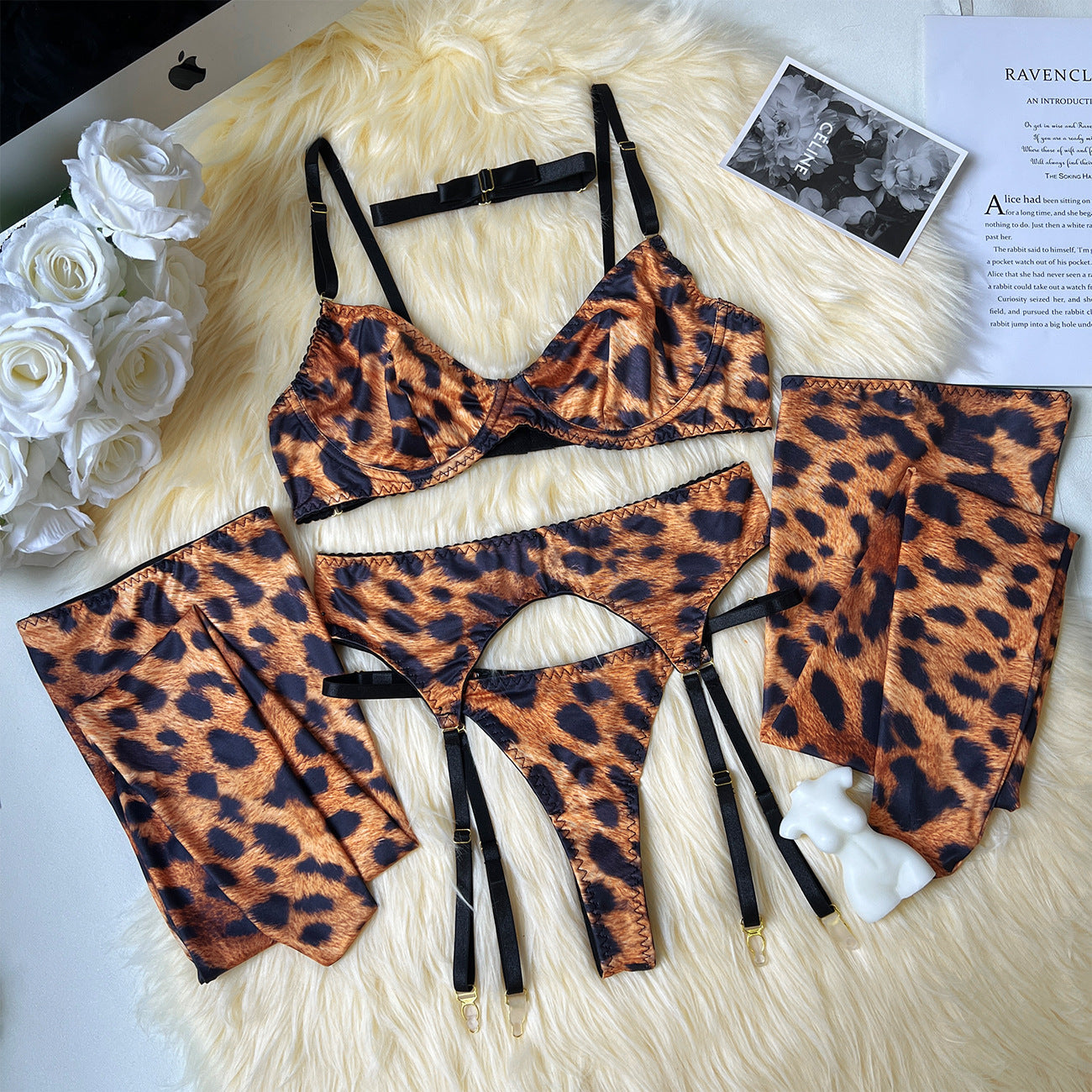 Set di Lingerie Leopard Print Mesh ADEA