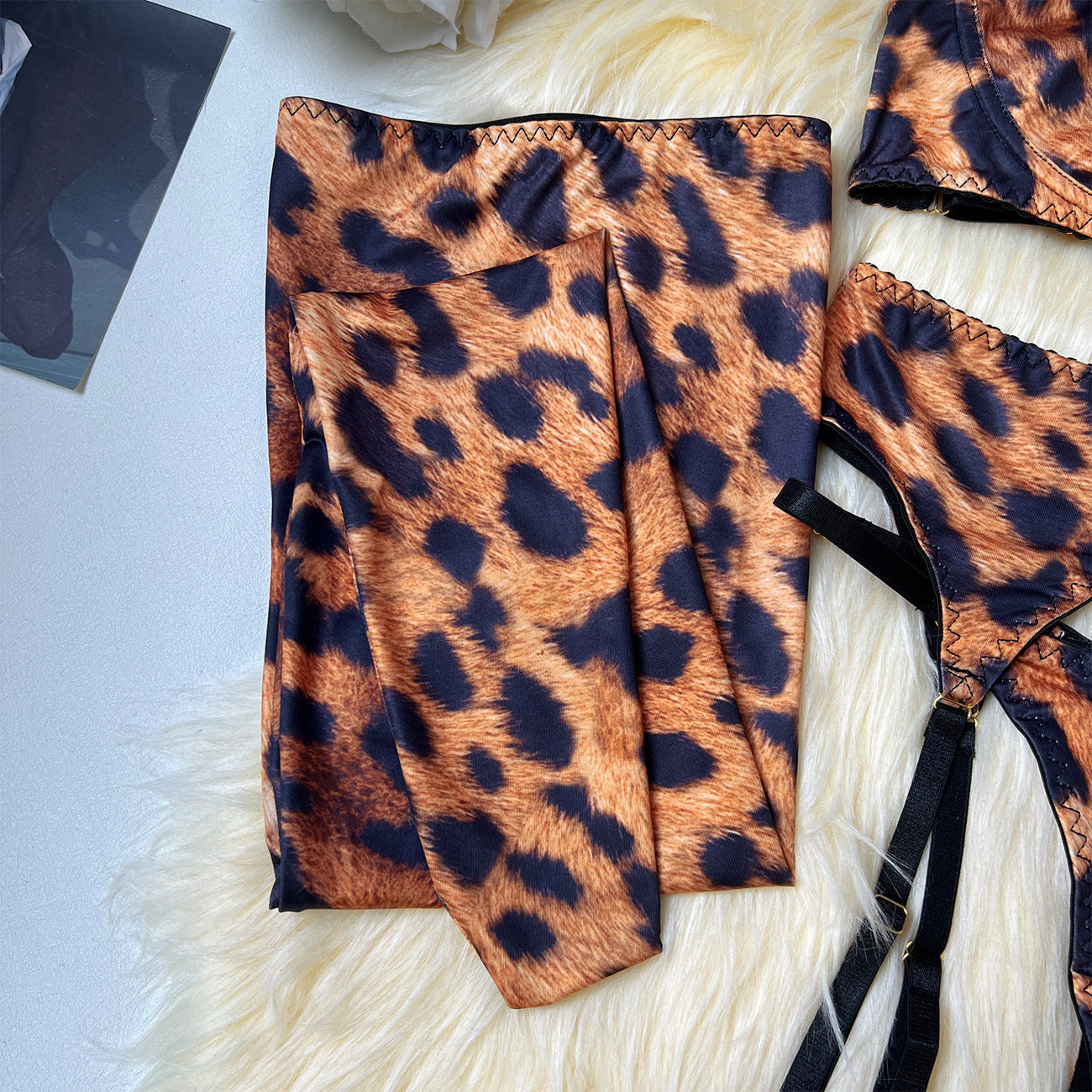 Set di Lingerie Leopard Print Mesh ADEA