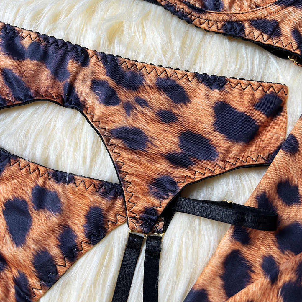 Set di Lingerie Leopard Print Mesh ADEA